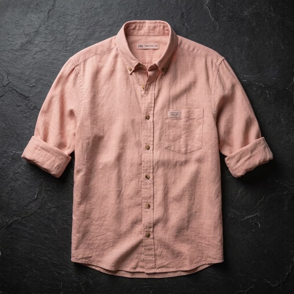 Pure French Linen Relaxed Shirt - Dusty Rose Pink - DUSTY ROSE PINK