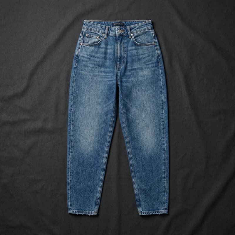 Vintage Tapered Mom Fit Jeans - STONE WASHED